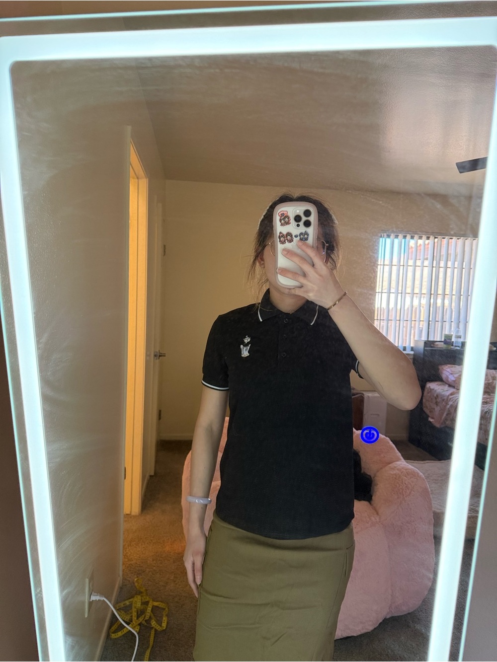 Teenie Weenie Black Short-Sleeve Polo with Contrast Trim